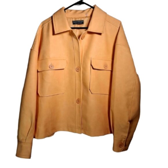 Bagatelle Collection Jackets & Blazers - Bagatelle Box Jacket In Faux Leather, Size XL